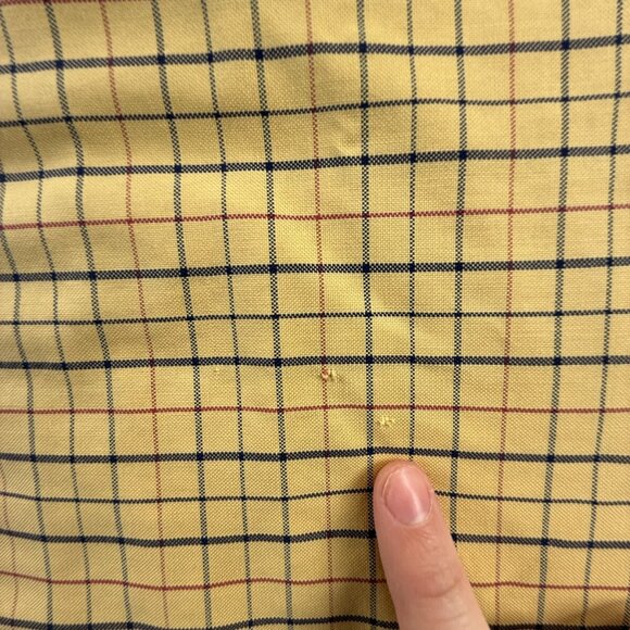 Brooks Brothers Oxford Cloth Button Down Yellow Check XL Non Iron Supima Cotton - Picture 6 of 16